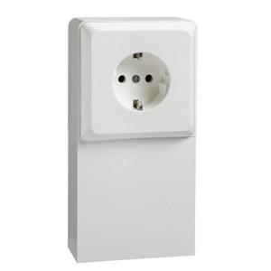 Steckdose - 505404, Steckdose im Geräteträger Schachta 1-fach 16A RENOVIERUNG Steckklemme reinweiß - 505404