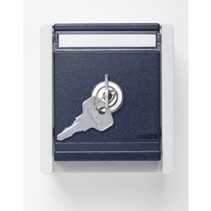 Steckdose - NAQUAAPSDS1.1, 1-fach Steckdose abschließbar; Schließung 1, IP55, hellgrau/stahlblau - 27861NEW