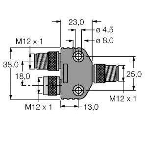 Passiver Sensor-/Aktor-Verteiler (ohne Leitung) - VB2-FSW/FKW/FSW 45, Profibus-Y-Stück, komplett geschirmt, 12 MBit/s - U0095-2