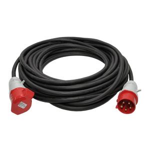 Netzanschlussleitung - 39300506500, CEE-Verlängerungsleitung mit Stecker und Kupplung 32A 5P 400V 6h IP44, 50m lang und Typ H07RN-F 5G6 - 39300506500