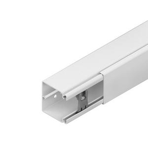 Leitungsführungskanal - HKL6060.3, HKL-Elektroinstallationskanal, mit Bodenlochung, 60x62x2000 mm, Kunststoff PVC-hart, RAL 9010, reinweiß,  inkl. Zubehör - 4011126347791