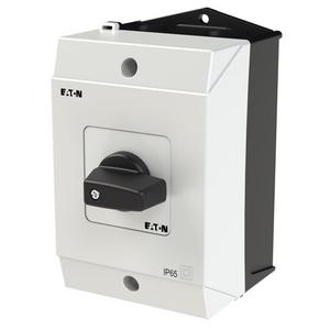 Lasttrennschalter (AC) - T0-1-102/I1, EIN-AUS-Schalter, T0, 20 A, Aufbau, 1 Baueinheit(en), 2-polig, mit schwarzem Knebel und Frontschild - 207061