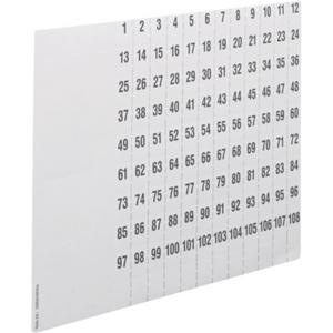 Kennzeichnungsmaterial - ZZ90C, Beschriftungsbögen,Nummerier.1-108,10St. - ZZ90C