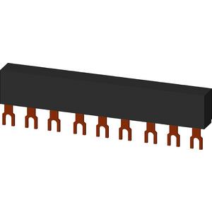 Sammelschienen-Adapter - 3RV1915-1BB, 3Ph.-Sammelschienen Teilungsabstand 45mm für 3 Schalter, Anschlüsse in Gabelform - 3RV19151BB
