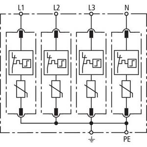 Überspannungsableiter für Energietechnik/Stromversorgung - DG M TNS 275, Überspannungsableiter Typ 2 DEHNguard M 4-polig für TN-S-Systeme - 952400