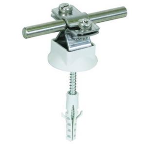 Leitungshalter für Blitzschutz - LH ZS 8.10 FL20 KS KD8X40 V2A, Leitungshalter NIRO f. Rd 8-10mm m. Abdeckscheibe u. Befest.-Mat. - 274160