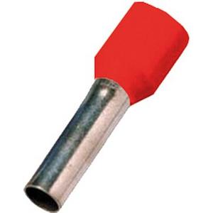 Aderendhülse - ICIAE3518, Isolierte Aderendhülse DIN 46228 Teil 4, 35qmm 18 mm Länge verzinnt rot - 180791