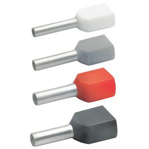 Aderendhülse - 8678, Isolierte Zwillingsaderendhülsen, 2 x 0,25  mm², Hellblau, Länge 8mm, Cu, verzinnt - 8678