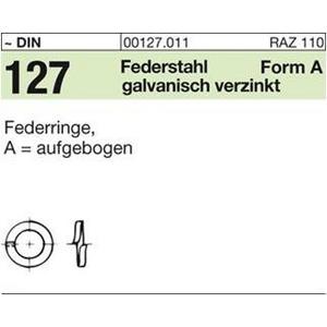 Unterlegscheibe - 000127001010050000, DIN 127 Federst. A 5 galv. verzinkt gal Zn VE=S - 000127001010050000