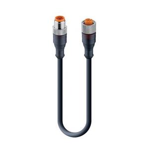 Konfektioniertes Sensor-Aktor-Kabel - RST 4-RKT 4-225/0,3 M, M12 auf M12 Sensor Verbindungsleitung, PUR Kabel schwarz, ungeschirmt, M12 Stecker gerade auf M12 Buchse gerade, A-kodiert, 4-Pin, 4x0.34mm² - 11821