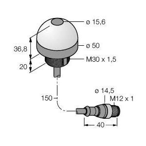 Befehls- und Meldegeräte-Kombination im Gehäuse - K50APFF100GREQP, Pick-to-Light, Bestückungssensor, Reflexionslichttaster mit fester Hintergrundau - 3075376