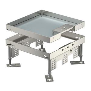 Nivellierbare Kassette für Kanaleinbau, Doppel- und Hohlboden - RKSN2 9 VS 20, Quadratische Kassette mit Schnurauslass 243x243mm Edelstahl, rostfrei A2 1.4301 - 7409218