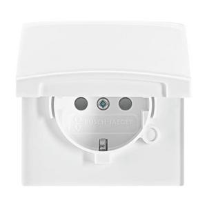 Steckdose - 20 EUGKB-34-101, SCHUKO® Steckdosen-Einsatz Safety+ mit Klappdeckel alpinweiß - Allwetter 44® - 2CKA002064A0294