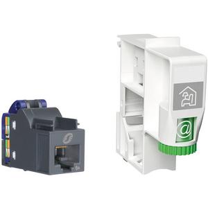 Zubehör/Ersatzteile für Niederspannungs-Schalttechnik - BP110, Best,-Paket RJ45-Schnittstelle APZ Cat, 6A Modul und Halter für Hutschiene 90° - BP110
