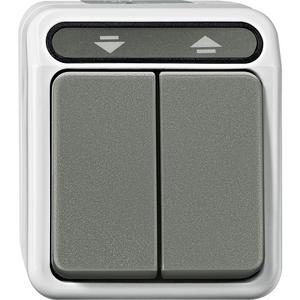Jalousieschalter/-taster - MEG3755-8029, Rollladentaster, 1-polig, lichtgrau, AQUASTAR - MEG3755-8029