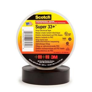 Klebeband - SUPER33+-50X33, Scotch® Super 33+ Vinyl Elektro-Isolierband, Schwarz, 50 mm x 33 m, 0,18 mm - 7000058808
