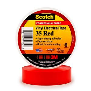 Klebeband - Scotch35-19x20rd, Scotch® 35 Vinyl Elektro-Isolierband, Rot, 19 mm x 20 m, 0,18 mm - 7100238735