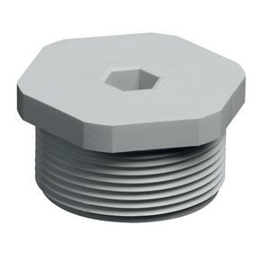 Verschlussschraube - EVSGS-ORD 63 LG, Sechskant-Kunststoffverschlussschraube mit montiertem O-Ring M63, lichtgrau - 10110114