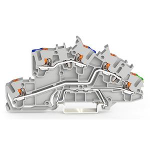 Installations-Etagenklemme - 2203-7646, Installationsetagenklemme,mit Drücker,2,5 mm²,grau - 2203-7646