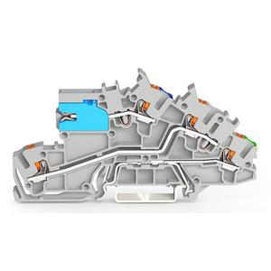 Installations-Etagenklemme - 2203-7641, Installationsetagenklemme,mit Drücker,2,5 mm²,grau - 2203-7641