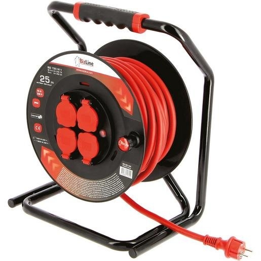 Bizline - Profi-Kabelrolle extra 25 m Leitung H07RNF 3G 2,5 mm² Schuko