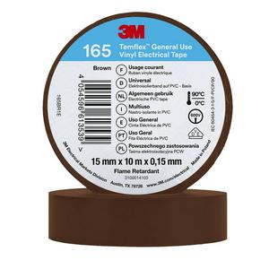 Klebeband - Temflex165 15x10Brown, 3M Temflex Vinyl-Isolierband 165, Baun, 15 mm x 10 m - 7100184725