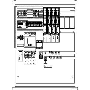 Installationskleinverteiler - ACFX53.10.04.0.12.G, ACS FX5 1080/320 250T+2x160L-LT400MA-FRT AC-Sammlerschrank mit NA-Schutz und Kuppelschralter - ACFX53.10.04.0.12.G