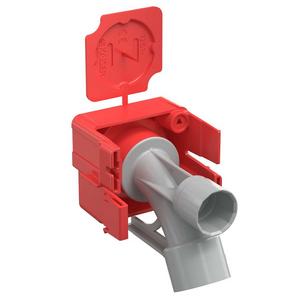 Dose, Gehäuse für Montage in der Wand/Decke - 1261-93, Betonbau, B2 Wand-und Deckenkrümmer 30°, für Ø 25 mm Rohre, mit Magnetaufnahme, 2 teilig, mit Klebefläche und Deckel - 1261-93