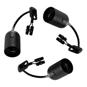 Lampenfassung - 140435, 3-Pack Baufassung E27 TP Schwarz 2x0.75mm2 15cm - 140435
