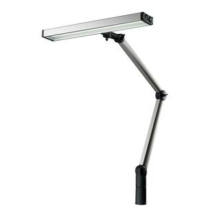 Tischleuchte - 120720-02, UNILED II, 4000K, dimmbar, Gelenkarm 400+400mm, Leuchtenkopfbreite 548mm, 100°, ~24W, M12-A, 24V DC, Netzteil 100-240V AC - 120720-02
