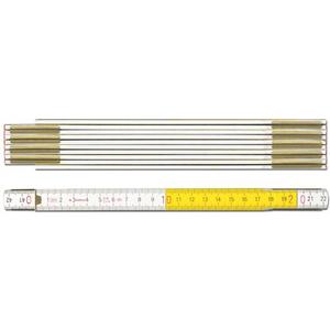 Gliedermaßstab - 01128, Type 617, Holz weiß/gelb, 2 m, Holz-Gliedermaßstab Serie 600 - 4005069011284