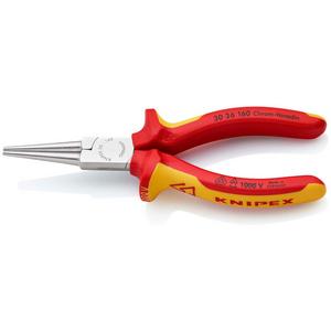 Rundzange - 30 36 160, VDE Langbeckzange VDE isoliert, Zange verchromt 160 mm - 4003773002123