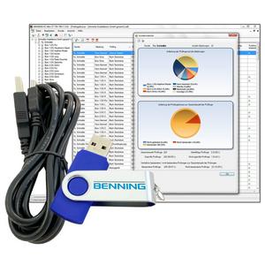 Zubehör/Ersatzteile für Prüf- und Messgeräte (Elektro) - Software BENNING PC-WIN ST 750-760, Professionelle PC-Software zur Verwaltung, Dokumentation der Messwerte. Funktion Import, Export. Download kostenloser Updates. Inkl. USB-Kabel. - 047002