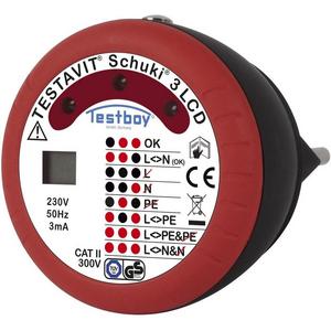 Spannungsprüfgerät - Testavit Schuki 3 LCD, Steckdosenprüfgerät mit zusätzlicher LCD-Anzeige - 61604000
