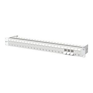 Patchpanel Kupfer - 130B11P0-E, C6Amodul 24 Port 180°M 1HE, grau - 130B11P0-E