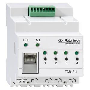 Zusatzgerät für Fernmeldetechnik - <R> - Control IP 4 (former TCR IP 4), IP-Schaltaktor, Schaltung über ein TCP/IP-Netzwerk, 4 Schaltausgänge, REG-Montage, lichtgrau (ähnlich RAL 7035) - 700802610