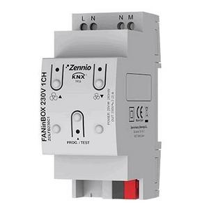 Zubehör/Ersatzteile für Steuereinheit Wohnhaus - ZCLFB230C1, Zennio FANinBOX 230V 1CH Controller für 230VAC Deckenventilatoren für Hutschienenmontage - 19995