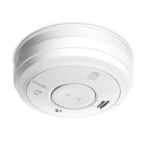 Kohlenmonoxidmelder - Ei3018, Kohlenmonoxidwarnmelder für 230V-Anschluss, mit Notstrombatterie (9V, Lithium, Lebensdauer 10 Jahre), Vernetzung per Draht oder Funk möglich - Ei3018-1XD