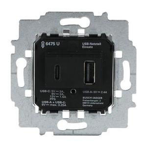 USB-Spannungsversorgung - 6475 U, Netzteil-Einsatz mit USB A/C - 2CKA006400A0398