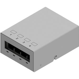 Patchpanel Kupfer - NDATKSMV4LG.01, Mini-Verteiler/Aufbau-Consolidation Point Panel 4x Keystone unbest., Grau RAL 7035 - BL010521