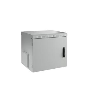 Netzwerkgehäuse - 691709IP55.2, 19 Wandgehäuse IP55, 9HE, Stahltür, Tiefe 600 mm, RAL7035 - 691709IP55.2