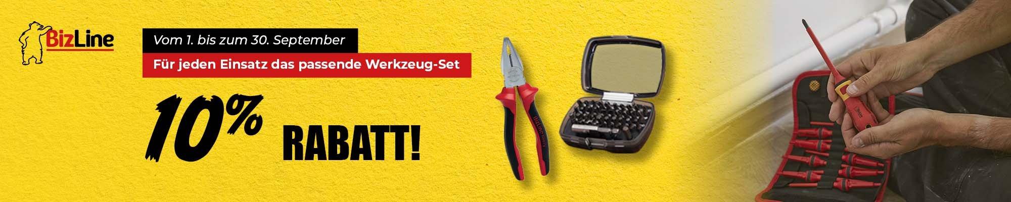 10 % Rabatt auf Werkzeug-Sets