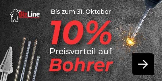 10 % Rabatt auf Boh­rer & Loch­sä­gen