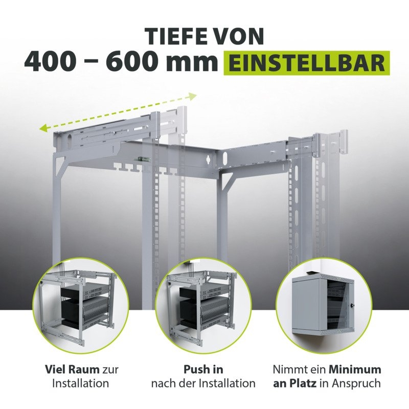 Tiefenverstellbares Wandgehäuse