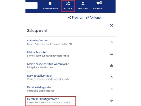 Hersteller-Konfiguratoren im Rexel Webshop