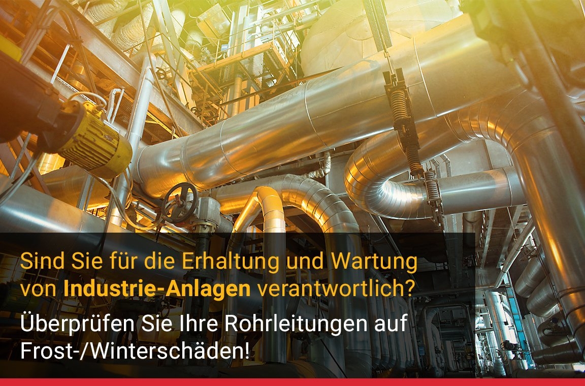 nVent Raychem. Industrieanlagen: Prüfen Sie Ihre Rohrleitungen auf Frost-/Winterschäden.