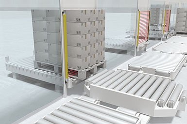 Leuze MLC Anwendungsbeispie: Zugangssicherung an Förderstrecken