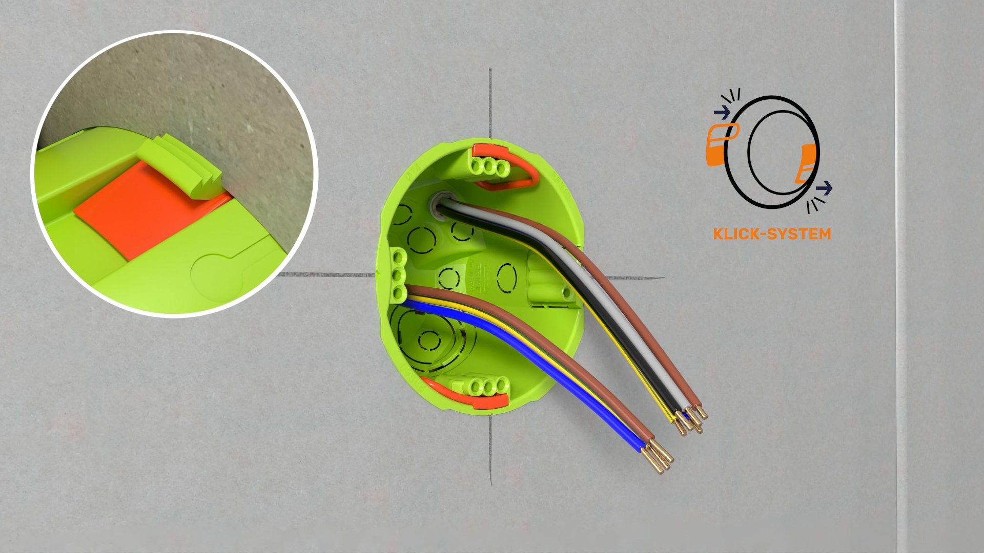 Klick-System: Werkzeuglose Montage  