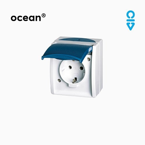 Ontdek de Ocean-lijn van ABB Busch-Jaeger: wandcontactdozen opbouw