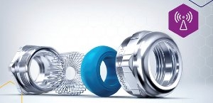 Industriële moeren die elektromagnetische straling uitbeelden